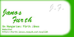 janos furth business card